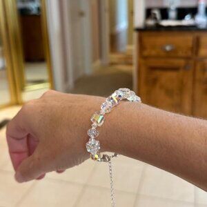 925 Sterling Silver Northern Light Crystal Bracelet for Women  Birthday Gift